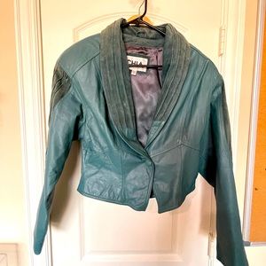 Retro Blue Blazer Leather jacket